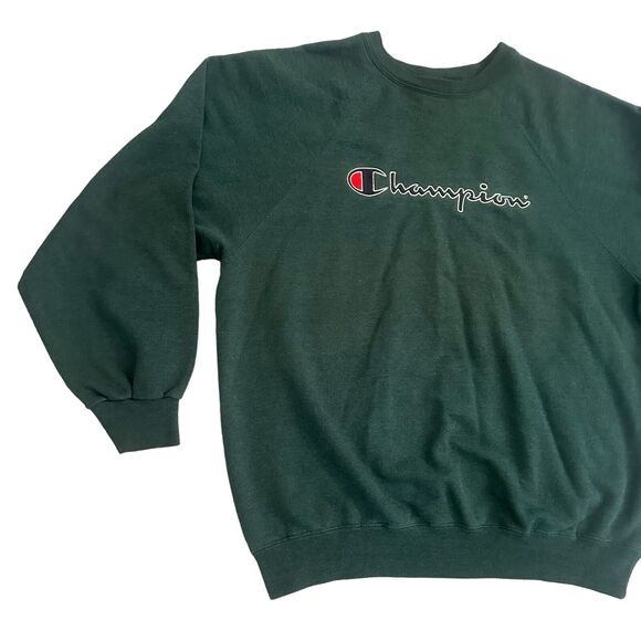 Vintage Champion Reverse Weave Sweater Mens XL Green Made In USA Pullover - Picture 2 of 10